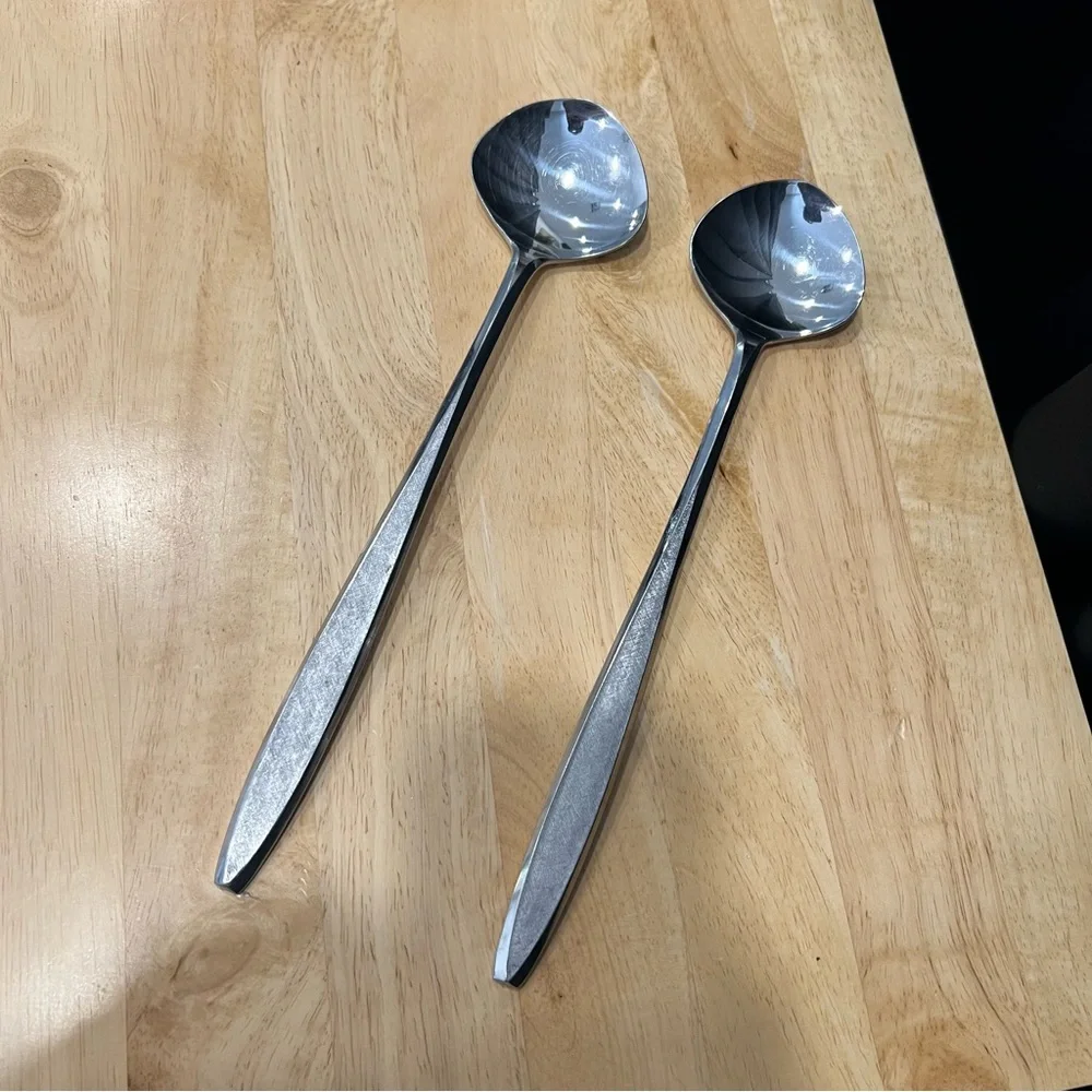 Vintage EKCO Corsair Stainless Steel serving spoons lot of 2